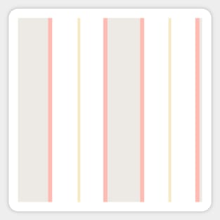 Pattern of white, pastel pink and beige stripes Sticker